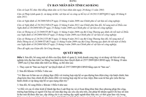 Quyết định 07/2013/QĐ-UBND quản lý kinh doanh cung ứng sử dụng vật liệu nổ công nghiệp Cao Bằng