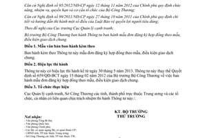 Thông tư 10/2013/TT-BCT mẫu đơn đăng ký hợp đồng mẫu điều kiện giao dịch chung