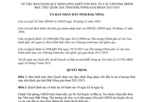 Quyết định 09/2013/QĐ-UBND vốn đầu tư Chương trình mục tiêu Quốc gia Đắk Nông 2013-2015