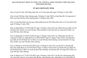 Quyết định 15/2013/QĐ-UBND quy định công tác thi đua khen thưởng Bình Dương