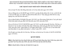 Quyết định 733/QĐ-UBND năm 2013 chiến lược phát triển gia đình Việt Nam đến 2020 Hòa Bình