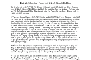 Công văn 1596/LĐTBXH-LĐTLchế độ người lao động khi doanh nghiệp cổ phần hóa