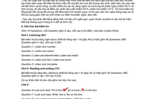 Công văn 3032/BGDĐT-GDTH hướng dẫn kiểm tra đánh giá cuối năm môn Tiếng Anh lớp