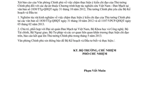 Công văn 3712/VPCP-QHQT năm 2013 dự án chương trình hợp tác Việt Nam Đan Mạch