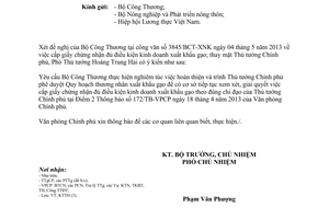 Công văn 3770/VPCP-KTTH cấp giấy chứng nhận kinh doanh xuất khẩu