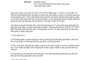 Công văn 2749/BYT-KHTC năm 2013 giám định sức khỏe thực hiện nghĩa vụ quân sự