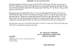 Công văn 2610/TCHQ-PC trả lời đề nghị của Tập đoàn xăng dầu Việt Nam