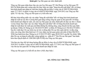 Công văn 2623/TCHQ-GSQL xác nhận hàng hóa xuất khẩu đối với hàng hóa