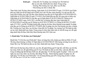 Công văn 3740/BTP-TĐKT xét đề nghị tặng danh hiệu thi đua hình thức khen thưởng 2013