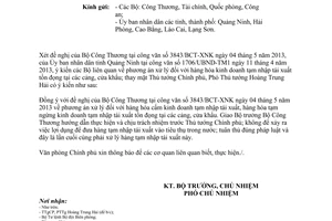 Công văn 4022/VPCP-KTTH năm 2013 xử lý hàng tạm nhập tái xuất tồn đọng