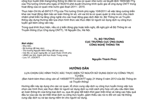 Công văn 1455/BTTTT-ƯDCNTT 2013 hình thức xác thực điện tử người sử dụng dịch vụ công