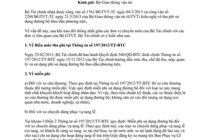 Công văn 6375/BTC-CST 2013 thu nộp phí sử dụng đường bộ theo đầu phương tiện