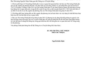 Công văn 3526/VPCP-KGVX năm 2013 lộ trình thực hiện trao đổi văn bản điện tử