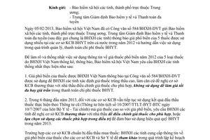 Công văn 1597/BHXH-DVT năm 2013 giá phổ biến 5 thuốc thanh toán bảo hiểm y tế Bảo hiểm xã hội