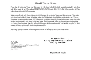 Công văn 2096/BNN-TC năm 2013 miễn thuế theo Hiệp định Ủy hội sông Mê Kông