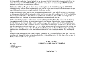 Công văn 2883/BGDĐT-KHTC hướng dẫn việc xử lý chuyển nguồn ngân sách nhà nước