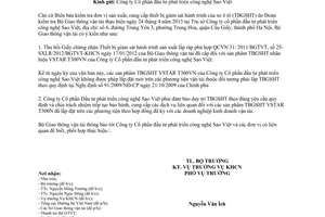 Công văn 4007/BGTVT-KHCN 2013 thu hồi giấy chứng nhận hợp quy thiết bị giám sát