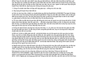 Công văn 3428/BGDĐT-GDTX thực hiện đề án xóa mù chữ đến năm 2020