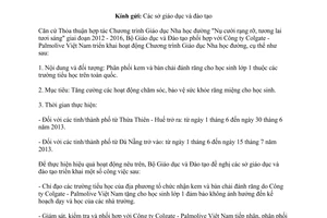 Công văn 3466/BGDĐT-CTHSSV triển khai chương trình giáo dục nha học đường