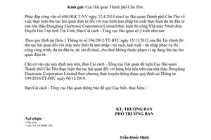 Công văn 2862/TCHQ-CCHĐH thủ tục hải quan điện tử hàng tạm nhập tái xuất