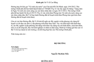 Công văn 3062/BYT-MT 2013 Phong trào Vệ sinh yêu nước nâng cao sức khỏe nhân dân