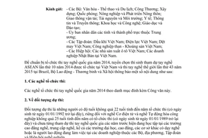 Công văn 1860/LĐTBXH-TCDN năm 2013 chuẩn bị tổ chức thi tay nghề quốc gia 2014