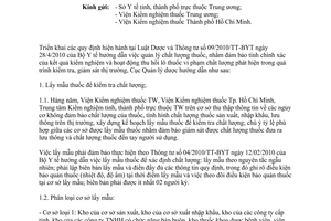 Công văn 8121/QLD-CL năm 2013 kiểm tra giám sát chất lượng thuốc lưu hành