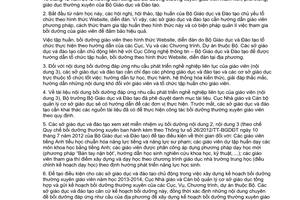 Công văn 3670/BGDĐT-NGCBQLGD hướng dẫn công tác bồi dưỡng thường xuyên giáo viên