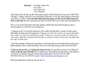 Công văn 2516/BNN-PC tham gia ý kiến dự thảo Nghị định hướng dẫn Luật Quảng cáo