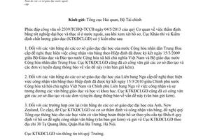 Công văn 563/KTKĐCLGD-VB công nhận văn bằng của người Việt Nam do nước ngoài cấp