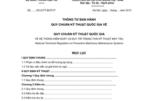 Quy chuẩn kỹ thuật quốc gia QCVN 61: 2013/BGTVT về hệ thống kiểm soát và duy trì trạng thái kỹ thuật máy tàu do Bộ Giao thông vận tải ban hành