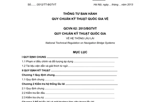 Quy chuẩn kỹ thuật quốc gia QCVN 62:2013/BGTVT hệ thống lầu lái do Bộ Giao thông vận tải ban hành