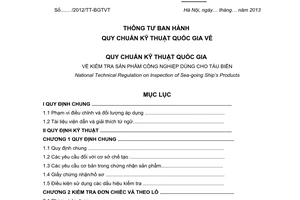Quy chuẩn kỹ thuật quốc gia QCVN 64: 2013/BGTVT về kiểm tra sản phẩm công nghiệp dùng cho tàu biển do Bộ Giao thông vận tải ban hành