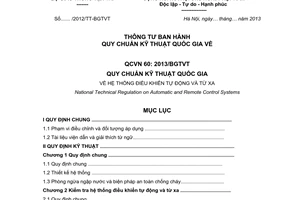 Quy chuẩn kỹ thuật quốc gia QCVN 60: 2013/BGTVT về hệ thống điều khiển tự động và từ xa do Bộ Giao thông vận tải ban hành