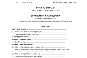 Quy chuẩn kỹ thuật quốc gia QCVN 55:2013/BGTVT về phân cấp và đóng ụ nổi do Bộ Giao thông vận tải ban hành