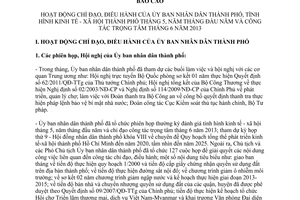 Báo cáo 98/BC-UBND năm 2013 tình hình kinh tế xã hội trong tháng 5 tại TP.HCM