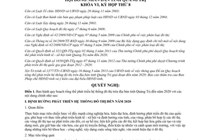 Nghị quyết 05/2013/NQ-HĐND Quy hoạch tổng thể phát triển đô thị Quảng Trị