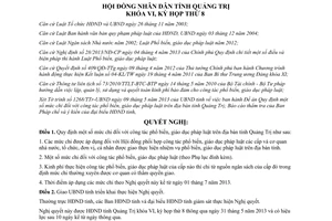 Nghị quyết 08/2013/NQ-HĐND mức chi công tác phổ biến giáo dục pháp luật Quảng Trị