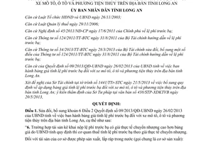 Quyết định 17/2013/QĐ-UBND sửa đổi Quyết định 09/2013/QĐ-UBND tỉnh Long An