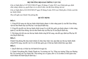 Quyết định 1485/QĐ-BGTVT 2013 sửa đổi bổ sung thủ tục hành chính Bộ Giao thông