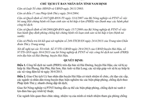 Quyết định 642/QĐ-UBND 2013 công bố dịch tai xanh trên lợn tại Hải Đường Hải Hậu Nam Định