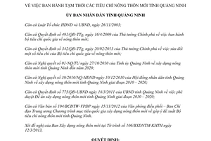 Quyết định 1111/QĐ-UBND năm 2013 tiêu chí nông thôn mới tỉnh Quảng Ninh