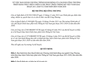 Quyết định 2787/QĐ-BCT năm 2013 Chương trình hành động của ngành Công thương