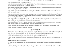 Quyết định 1593/QĐ-BVHTTDL 2013 Quy hoạch phát triển du lịch Nam Trung Bộ 2020 2030