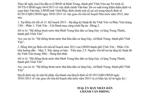 Quyết định 1057/QĐĐC-UBND 2013 đính chính 02/2013/QĐ-UBND chỉ tiêu kế hoạch Nhà nước Vĩnh Phúc