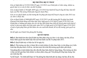 Quyết định 1024/QĐ-BTP năm 2013 phân công đơn vị xây dựng văn bản đề án