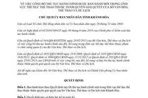 Quyết định 1068/QĐ-UBND năm 2013 thủ tục hành chính mới tỉnh Khánh Hòa