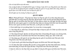 Quyết định 519/QĐ-KTNN năm 2013 chức năng nhiệm vụ phòng Vụ Hợp tác quốc tế