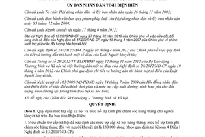 Quyết định 05/2013/QĐ-UBND trợ cấp người khuyết tật Điện Biên