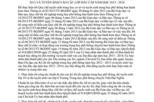 Chỉ thị 08/2013/CT-UBND tổ chức kỳ thi tốt nghiệp trung học phổ thông năm học